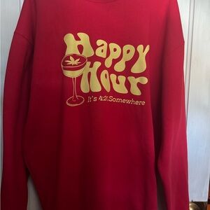 Red Happy Hour Womens Sweater